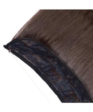 Silk-Co Medium Brown Hair Extensions with Invisible Cord | Smooth Realistic Synthetic Hair Sealing for Women - 50cm - Buy Online on GoSupps.com