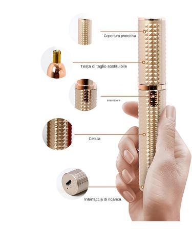 Facial hair removal safe electric shaver efficient eyebrow shaver portable eyebrow trimmer for women practical epilator Gold - Buy Online on GoSupps.com