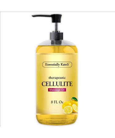 Cellulite Massage Oil 8 Fl Oz - Helps Break Down Fat Cells in Hip Thighs Buttocks and Abdomen - Absorbs Immediately - Beautiful Scent