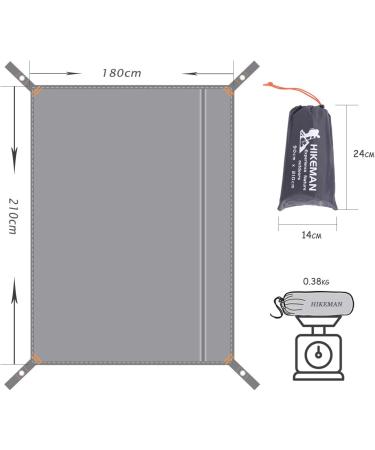 Tent Footprint Camping Tarp Waterproof - Ultralight Ground Mat for Picnic, Hiking - Grey 180x210cm - Buy Online on GoSupps.com