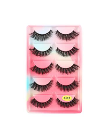 UAMOU Lashes 10/20/50/100 Boxes Mink Eyelashes 5 Pairs Natural False Eyelashes Thick Fluffy Faux Cils Lashes In Bulk G6 Cheerfully (Color : G610CS Size : 40 boxes)