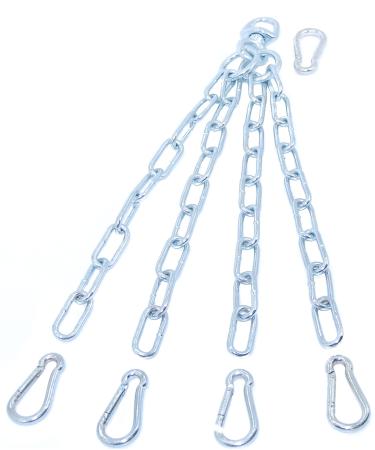 Chain for punching bag/sandbag.The ideal attachment for the sports room at home with a turning vertebra 4 medium and 1 large carabiner hook for quick hanging on the ceiling.High quality. - Buy Online on GoSupps.com