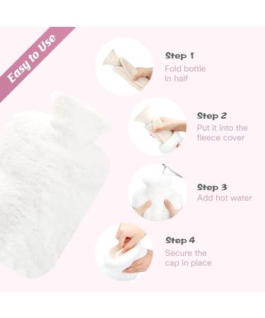 Cooyou 2L Hot Water Bottle with Fluffy Cover Hot/Cold Compress for Pain Relief - Buy Online on GoSupps.com