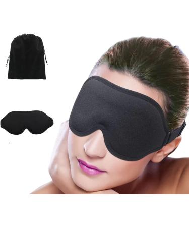 Gdluckalways 3D Deep Contoured Sleep Mask | Adjustable, Light Blocking Blindfold for Night Sleep, Travel - Black - Buy Online on GoSupps.com