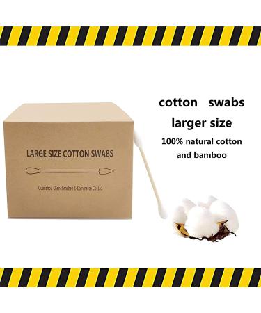 Thick Cotton Swabs XL - 2 Packs Natural Organic Biodegradable Cotton Buds with 600pcs Thick Tips (Pointed & Round) - Buy Online on GoSupps.com