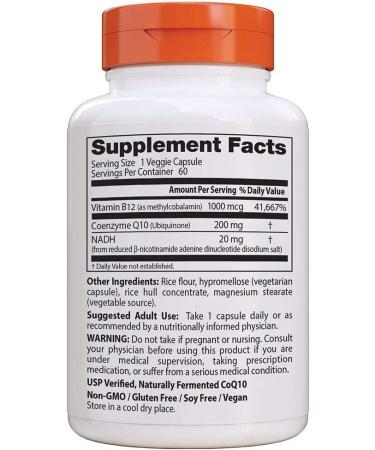 Doctor's Best Energy+ CoQ10 NADH & B12 - 60 Veggie Caps for Enhanced Energy & Health - Buy Online on GoSupps.com