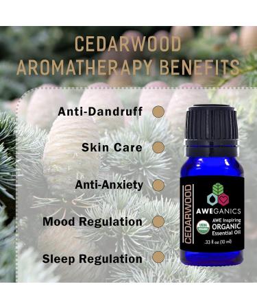 Pure Cedarwood Oil USDA Organic Essential Oils Premium 100% Pure Natural Therapeutic-Grade Best Aromatherapy Scented-Oils for Diffuser Home Office Personal Use - 10 ML - MSRP $14.99 Cedarwood 0.33 Fl Oz (Pack of 1) - Buy Online on GoSupps.com
