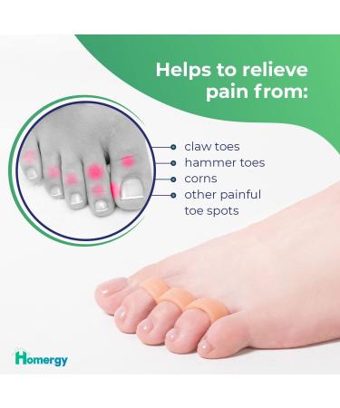 Hammer Toe Straightener & Corrector for Women and Men - Gel Separators for Overlapping Toes - Splint Cushion to Correct Toes - 4 Pack Beige - Buy Online on GoSupps.com