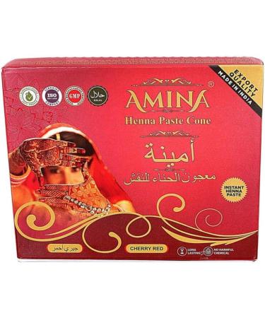 Lot de Cone de henn par 12 - Couleur naturelle rouge coloration semi permanente henna pret a l'emploi Amina - Buy Online on GoSupps.com