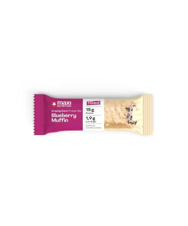 Maxinutrition Creamy Core Blueberry Muffin Protein Bar 12x45g - 33% Protein Low Sugar No Artificial Flavors Healthy Snack - International Shipping Available - Buy Online on GoSupps.com