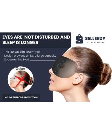Premium 3D Contoured Sleeping Eye Mask - 100% Light Blocking Blindfold for Men & Women | Ideal for Travel Yoga & Naps | Breathable Comfort in Black - Buy Online on GoSupps.com