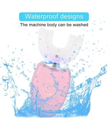 U-Shaped Adult Toothbrush t Electric Sonic Toothbrush Automatic Cleaning Toothbrush Oral Care Tool with Food Grade Silicone Brush Head(Pink) - Buy Online on GoSupps.com
