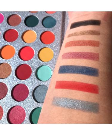 63 Colors Shimmer Eyeshadow Eye Palette - Professional Matte Glitter Long Lasting Rainbow Eyeshadow - Highly Pigmented Waterproof Makeup Powder - Buy Online on GoSupps.com