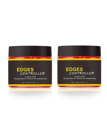 Strong Hold Hair Styling Gel, 100ml Strong Non-Greasy Hair Gel, Edge Controls Gel for Afro Hair, Edge Control Gel for Women, Edge The Control Hair Gel for Women, Hair Styling Products (2pc)