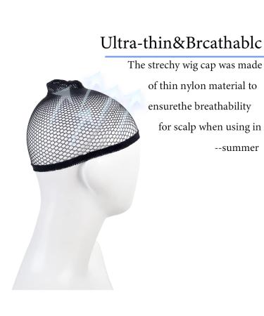 6pcs LALASAM Black Mesh Net Wig Caps - Breathable Weaving Hair Net for Close End Fishnet Wig Cap - Buy Online on GoSupps.com