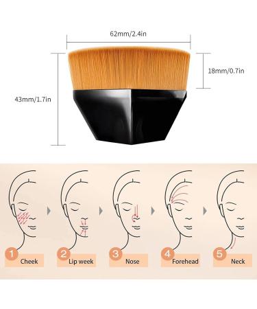 Foundation Makeup Brush Kabuki Magic Face Momma Brush Flat Top High-Density Multifunctional for Flawless Powder Blending Liquid or Cream Cosmetics with Portable Case Brochas De Maquillaje (2Pcs Black+Pink) - Buy Online on GoSupps.com