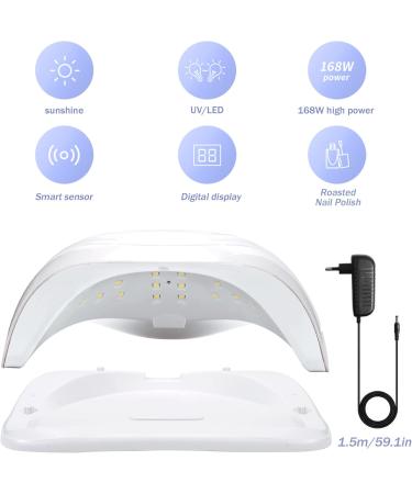 Buy McNory 168W UV LED Nail Dryer - Fast Drying Lamp for All Gel Nails | Professional Timer & Sensor LCD Display - Buy Online on GoSupps.com