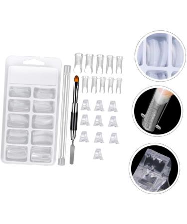 Beaupretty 1 Set Nail Set Reusable Acrylic Nails Gel Nail Forms Quick Building Nail Clip Nail Form Stickers DIY Nail Forms Nail Extension kit Nail Clips Tool Nail Pen White Manicure abs 20x10cm White - Buy Online on GoSupps.com