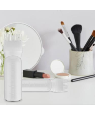 WLLHYF 2 Pack Root Comb Applicator Bottle 6 Ounce Hair Dye Bottle Brush Hair Oil Squeeze Bottles Plastic Hair Root Comb Color Applicator with Graduated Scale (White) - Buy Online on GoSupps.com