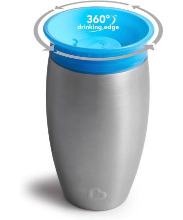Munchkin Miracle 360 Stainless Steel Toddler Cup - BPA-Free Sippy Cup for Babies & Toddlers, Dishwasher Safe, Non-Spill, Leakproof - Blue, 10oz - Buy Online on GoSupps.com