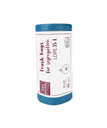 D.Rect garbage bag 35L 20 pieces plastic garbage bags garbage bags for the kitchen hard-wearing garbage bags recycling waste bags garbage bags paper waste bags blue 20 pieces blue 35l - Buy Online on GoSupps.com