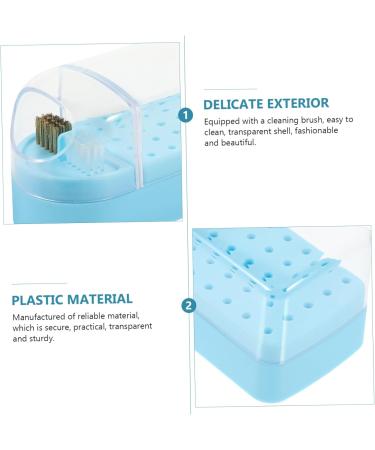 HAPINARY Nail Art Polishing Head Organizer Box Storage Rack Plastic Anti-dust Nail Bit Holder 12x6cm Blue - Buy Online on GoSupps.com