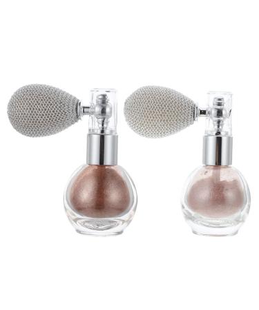 LALADEFIEE 2pcs Spray Glitter Women Hair Highlighter Makeup Powder Spray Highlighter Powder Spray Glass Bottle
