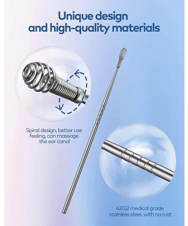 Stainless Steel Double-Ended Earwax Remover Spiral Cleaner for Kids, Adults & Seniors - Buy Online on GoSupps.com