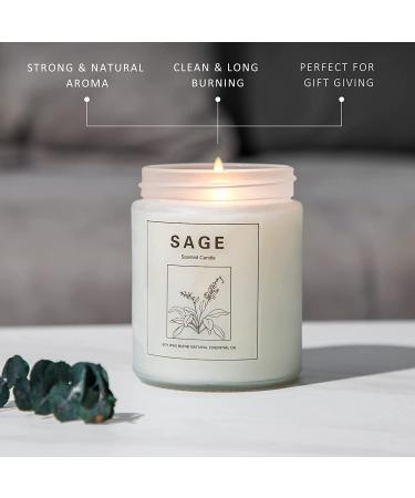 Lavender and Sage Soy Candles - 7 oz Mason Jar Aromatherapy Set for Energy Cleansing and Stress Relief - 50 Hrs Burn Time - Ideal Gifts for Women - Buy Online on GoSupps.com