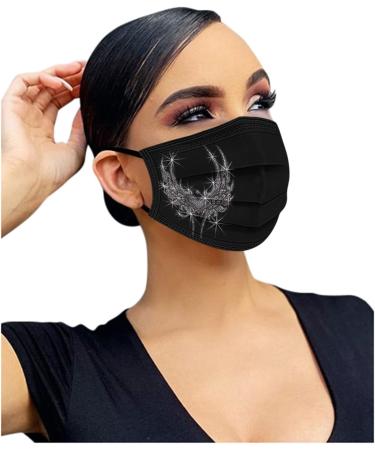 Buy Genetic 10-Piece Disposable 3-Layer Face Masks - Breathable Rhinestone Printed Adult Mouth Protection for Outdoor Use - Buy Online on GoSupps.com