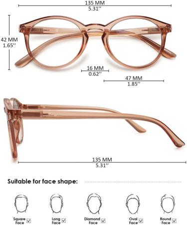 KOOSUFA Fashion Anti Blue Light Reading Glasses for Men & Women | Spring Hinge | Multiple Magnifications 1.0 - 4.0 | Anti-Fatigue Visual Aid | Dark Brown Transparent - Buy Online on GoSupps.com