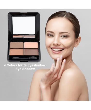 Beatifufu 4 Mirror Makeup Elegant and Matte with Shadow Eyeshadow Eye Colors Sponge Brown - Buy Online on GoSupps.com