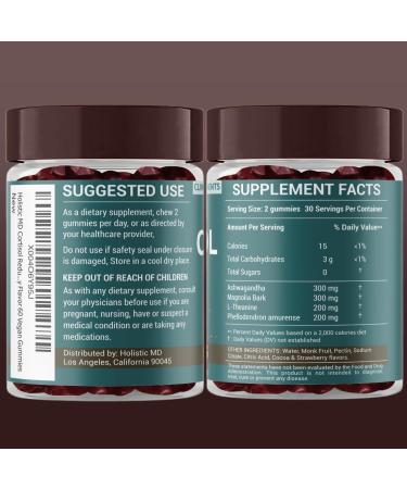 Holistic MD Lower Cortisol for Women and Men - Best Cortisol Blocker with Clinically Researched Ingredients - Sugar Free with Monk Fruit - 60 Chocolate Strawberry Flavor Gummies - Buy Online on GoSupps.com