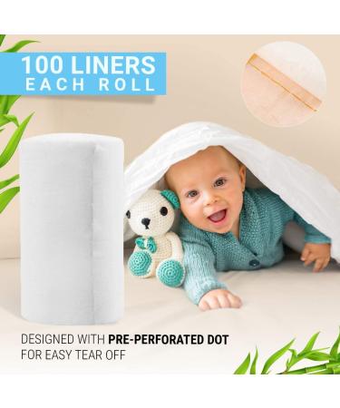 Disposable Bamboo Diaper Liners | Eco-Friendly & Fragrance Free | Flushable & Biodegradable | 100 Sheets per Roll - Buy Online on GoSupps.com