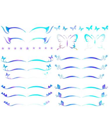 Hohopeti Lot de 6 Autocollants Temporaires pour Eye-Liner toiles et Formes Adh sifs pour Maquillage des Yeux Usage Festif Carnaval et Cosplay pour Sublimer le Regard