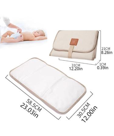 Portable Baby Changing Mat - Breathable Washable & Reusable for Infants & Toddlers | Beige Changing Blanket for On-the-Go Care - Buy Online on GoSupps.com