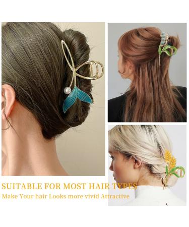 Buy 6-Piece Butterfly & Fishtail Hair Clip Set | Tulip & Large Flower Hair Accessories for Stylish Hairstyles - International Shipping - Buy Online on GoSupps.com