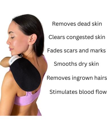 Revive Glow Exfoliating Glove Exfoliating Mitt Body Scrub Exfoliator Plant Based Viscose Body Exfoliator Double Layer Reusable Shower Gloves for Silky Radiant Skin (Black(Deep Exfoliator)) Black( Deep Exfoliator) - Buy Online on GoSupps.com
