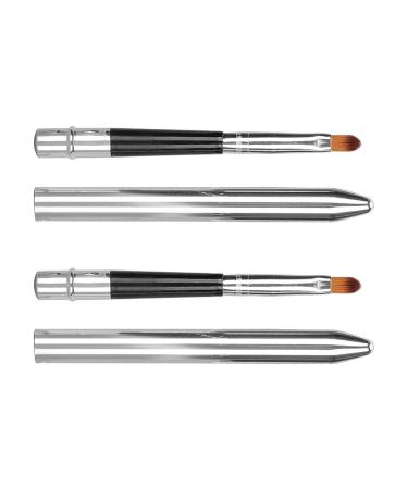 Brrnoo Lip Brush Set - 2pcs Retractable Lip Makeup Brushes for Contouring & Application | Cruelty-Free Vegan Portable Lipstick Tools - Buy Online on GoSupps.com