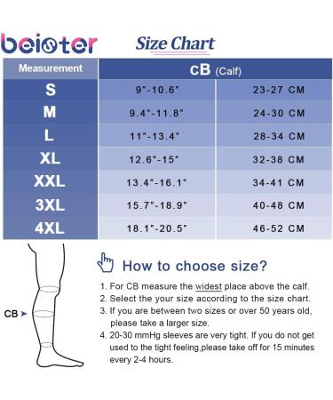 Beister Calves Medical Compression Stockings for Men & Women 20-30 mmHg Varicose Veins & Thrombosis Support Beige 4XL - Buy Online on GoSupps.com