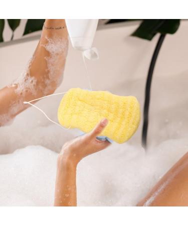 Healvian Natural Exfoliating Bath Sponge | Body Wash & Back Scrubber Loofah for Spa-quality Shower Experience - Buy Online on GoSupps.com