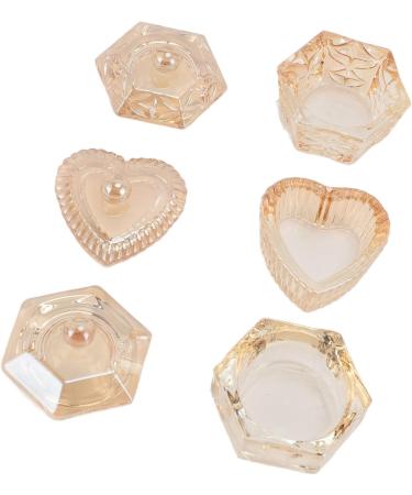 Nail Damping Dish 3 Pieces Champagne Color Monomer Dish with Lid for Liquid - Buy Online on GoSupps.com