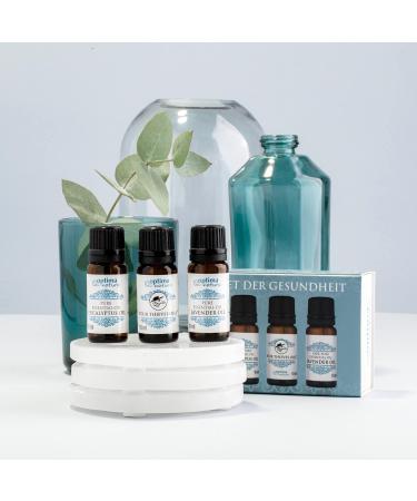 Essential Oils Set - 100% Natural Fragrance Oils | Four Thieves Lavender & Eucalyptus | Health Optima Natura - 3x10ml - Buy Online on GoSupps.com