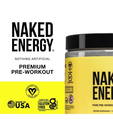 Naked Energy Pure Pre Workout Powder - Vegan Friendly, Unflavored, No Added Sweeteners or Flavors | 50 Servings - Buy Online on GoSupps.com