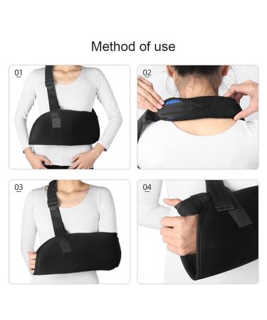 DZOZO Arm Sling - Adjustable Shoulder Immobilizer with Pocket - Breathable Black Support Brace - Buy Online on GoSupps.com