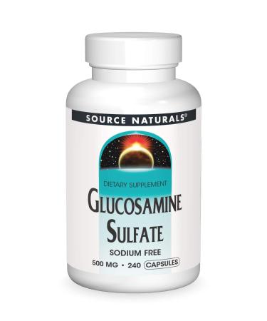 Source Naturals Glucosamine Sulfate, Sodium-Free 500 mg For Joint Support - 240 Capsules 240 Count (Pack of 1)