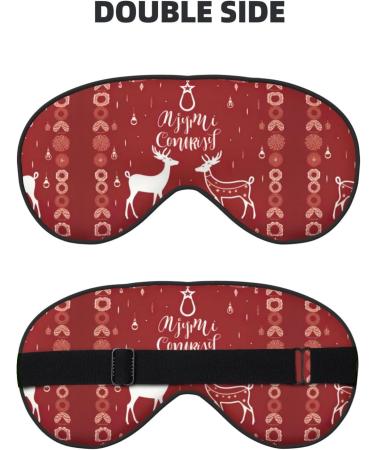 Christmas Elk Print Unisex Sleep Eye Mask - Soft Comfort Eye Shade for Travel Yoga & Shift Work - Buy Online on GoSupps.com
