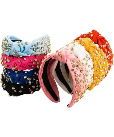 scicent Hair Bands for Girls Yellow Headband for Women Crystal Rhinestone Embellished Wide Top Knot Head Bands Fashion Hair Accessories for Party Non-Slip Hair Hoops - 25806 - Buy Online on GoSupps.com