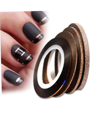 4pcs Cinnamon Color Rolls Nail Striping Tape Line Glitter Nail Art Decoration Adhesive Tips 1-3 Mm