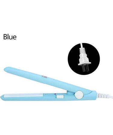 Buy Ceramic Mini Hair Curler & Straightener - 2 in 1 Travel Size Flat Iron for Short Hair - Fast Heating Tourmaline Plates - Sky Blue - Buy Online on GoSupps.com